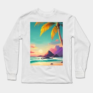 Beach, Tropical ocean Long Sleeve T-Shirt